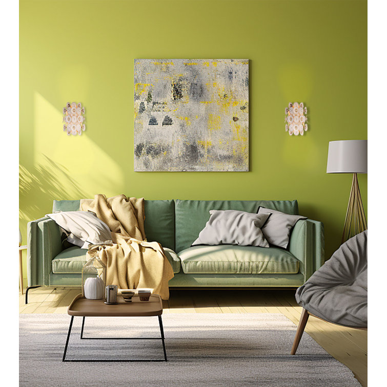 Gold and White Coconut Shell 2-Light Wall Sconce