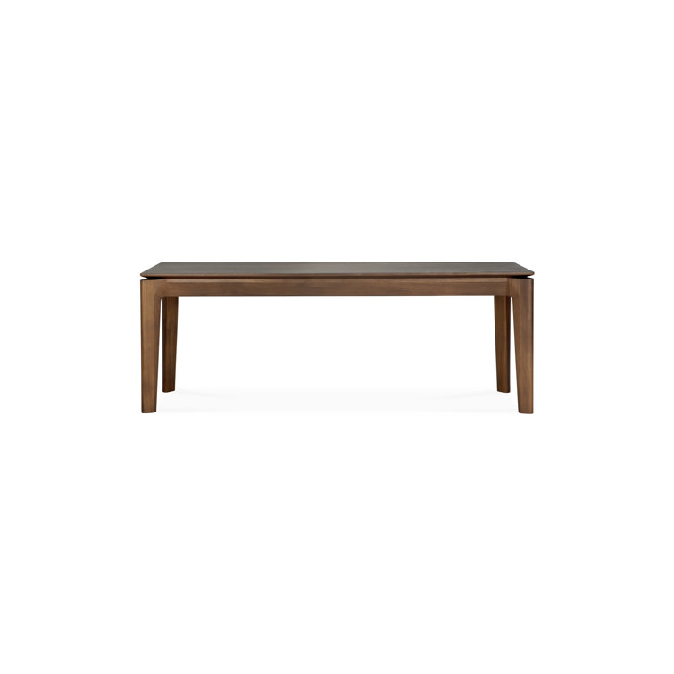 Varnished Teak Solid Wood Bedroom Bench with Storage