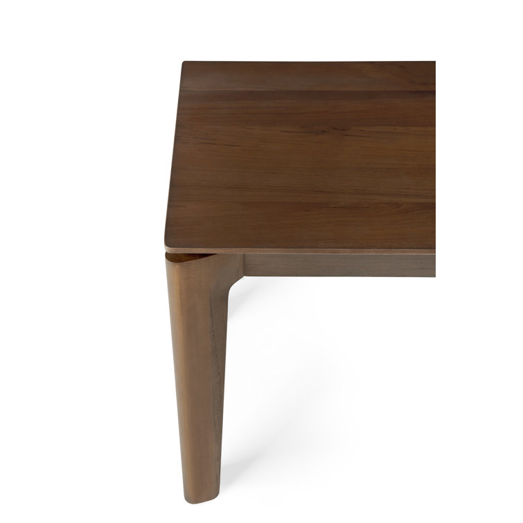 Varnished Teak Solid Wood Bedroom Bench with Storage