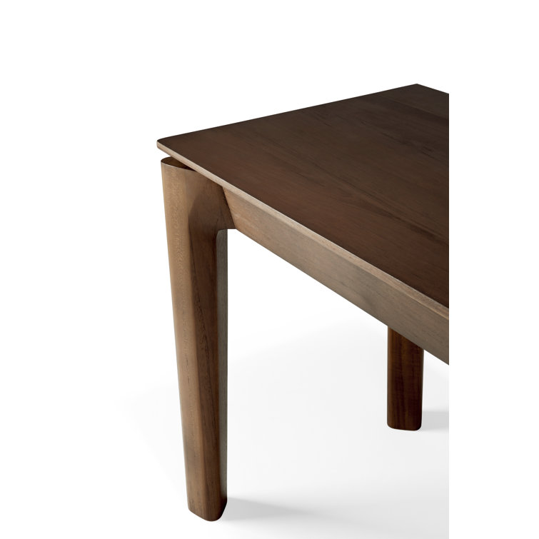 Varnished Teak Solid Wood Bedroom Bench with Storage