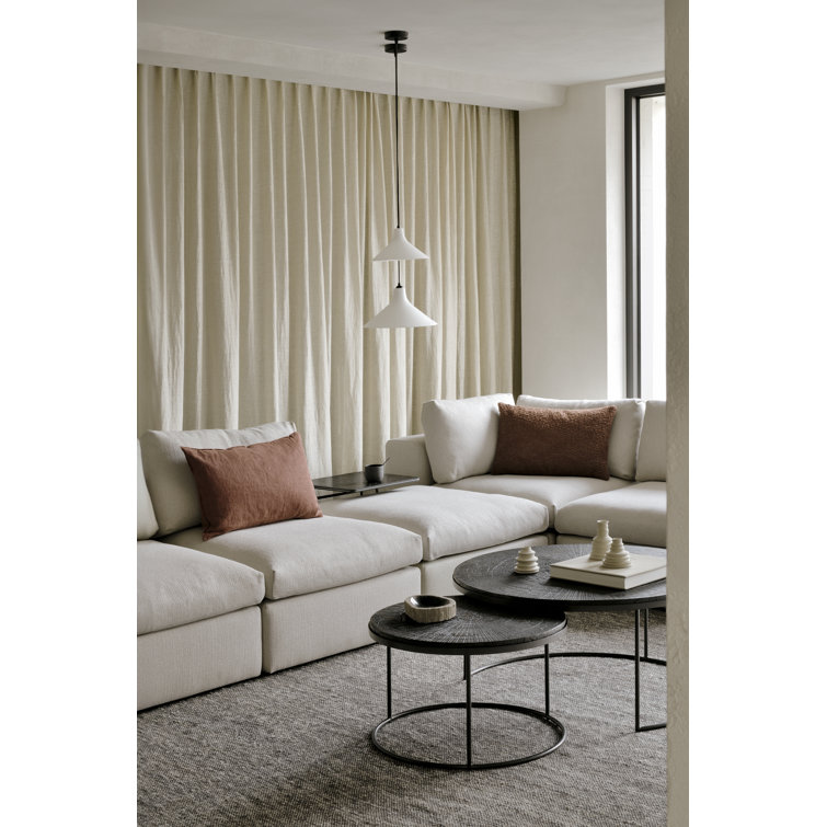 Round Dark Brown Metal Nesting Coffee Table Set