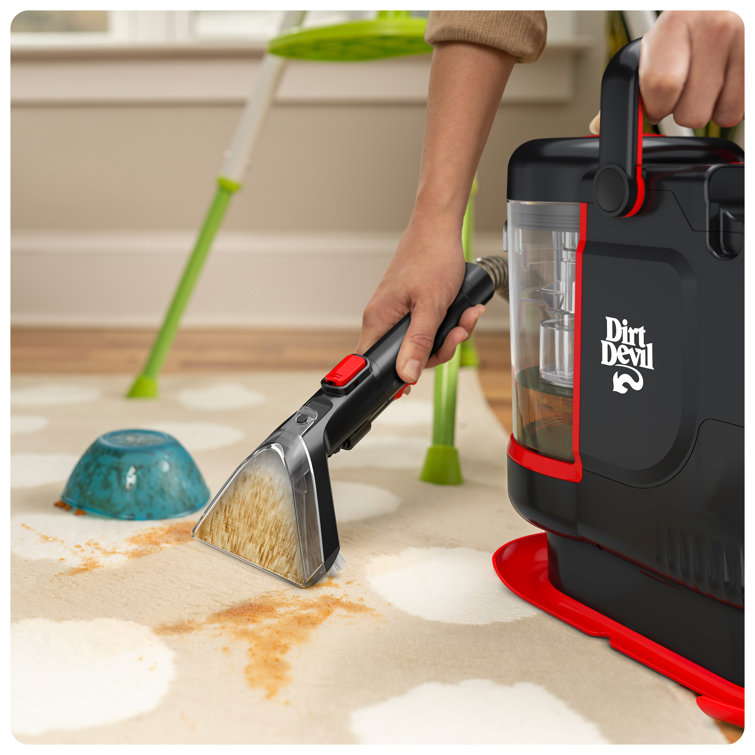 Compact Black and Red Bagless Spot Cleaner for Pets