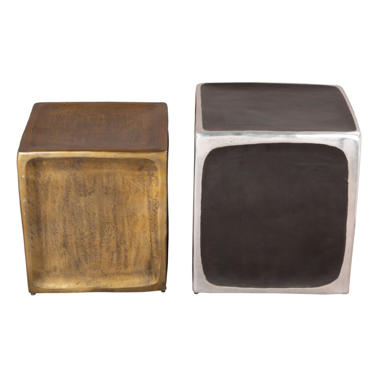Brics Multicolor Aluminum Box Accent Table Set