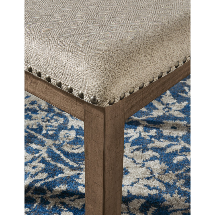Brown Upholstered Wood Cross Back Side Chair