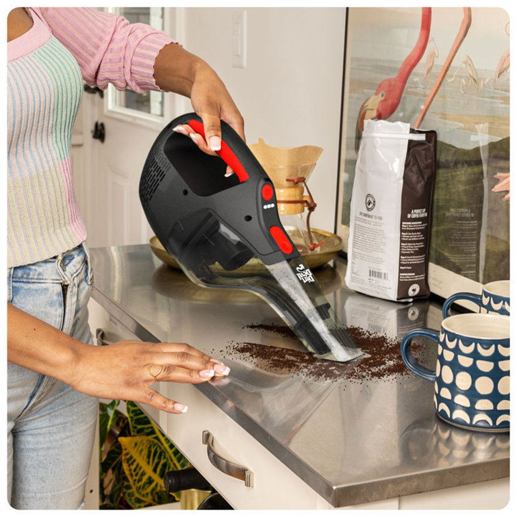 Black Cordless Handheld Vacuum with Pet Tool and Foam Filter