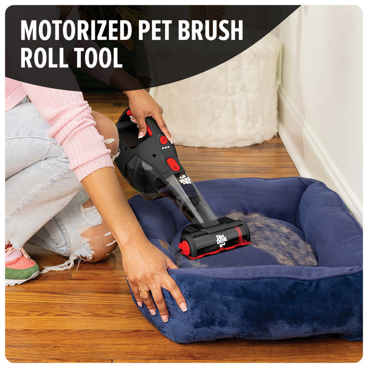 Black Cordless Handheld Vacuum with Pet Tool and Foam Filter