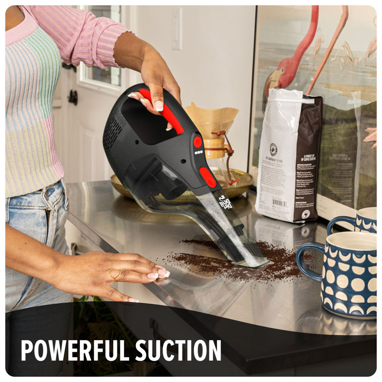 Black Cordless Handheld Vacuum with Pet Tool and Foam Filter