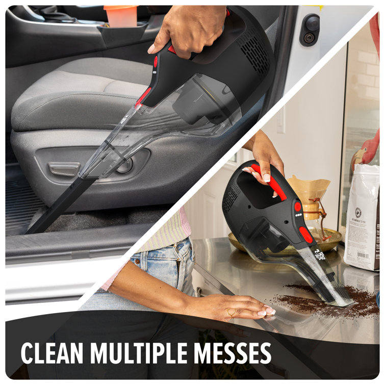 Black Cordless Handheld Vacuum with Pet Tool and Foam Filter