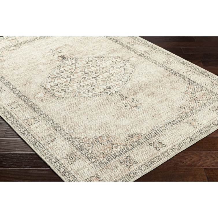 Lila Gray Medallion Polyester 7'10" x 10' Area Rug