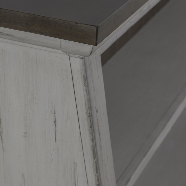 Rustic Brown and White Pine China Cabinet with Hutch