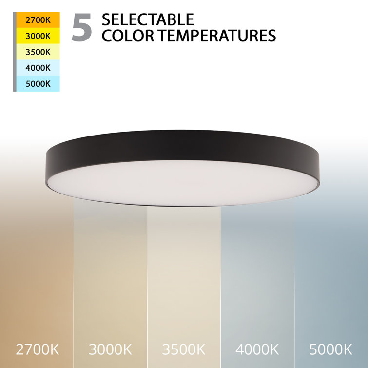 Black Aluminum 8-Inch LED Drum Flush Mount Light