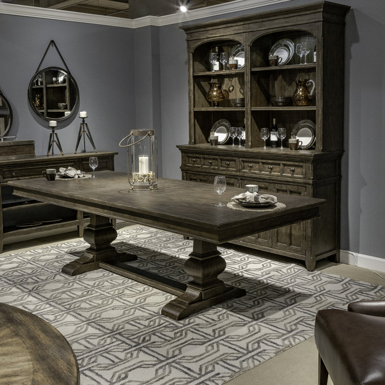 Saddle Brown Reclaimed Wood Extendable Dining Table