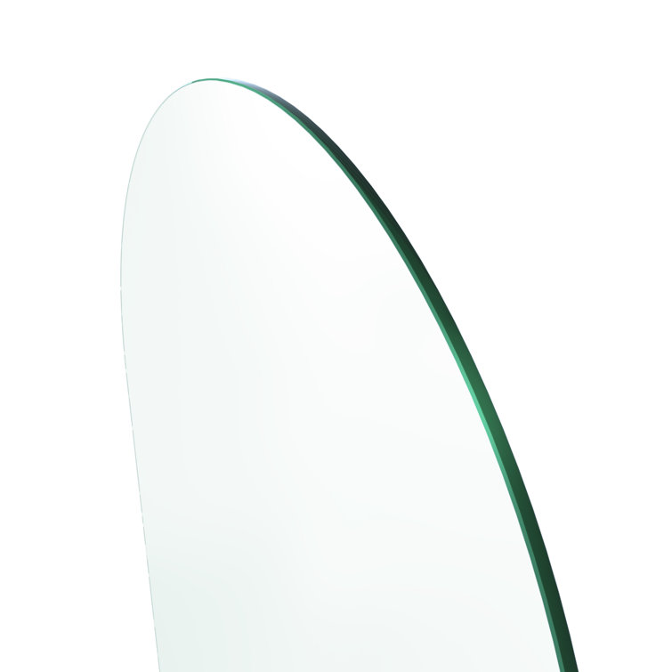 Venus 34 in. x 66.75 in. Frameless Arched Glass Bath Panel with Brass Hardware