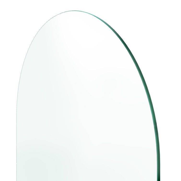 Venus 34 in. x 66.75 in. Frameless Arched Glass Bath Panel with Brass Hardware