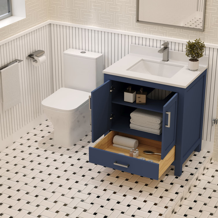 Rooh 30" Navy Blue Solid Wood Bathroom Vanity