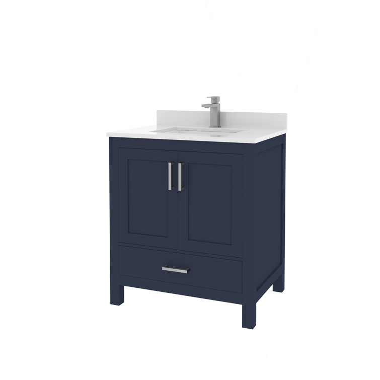 Rooh 30" Navy Blue Solid Wood Bathroom Vanity