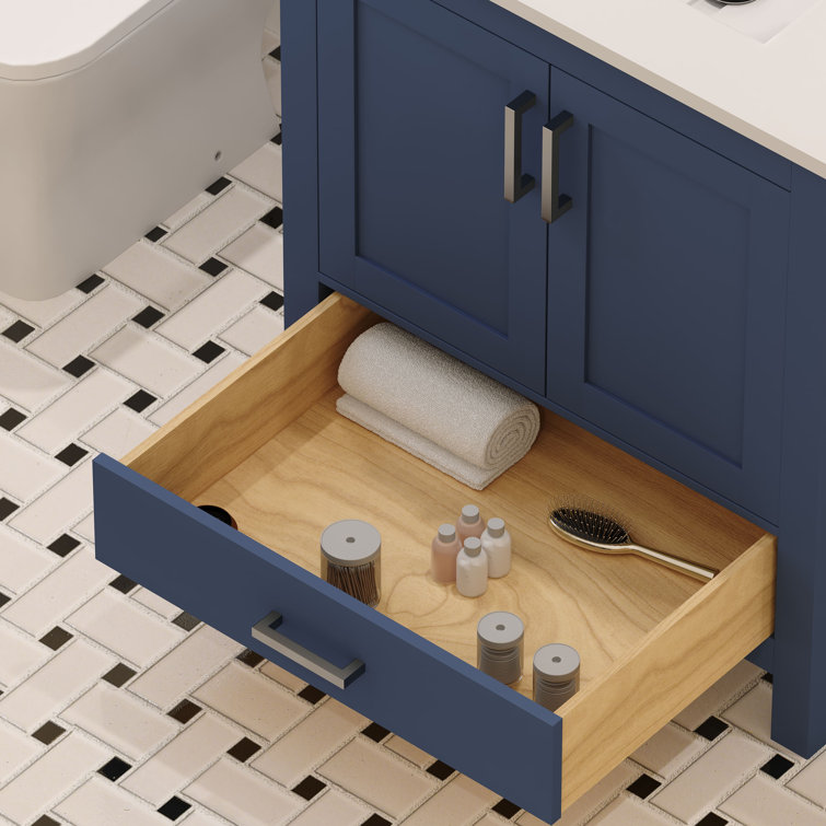 Rooh 30" Navy Blue Solid Wood Bathroom Vanity