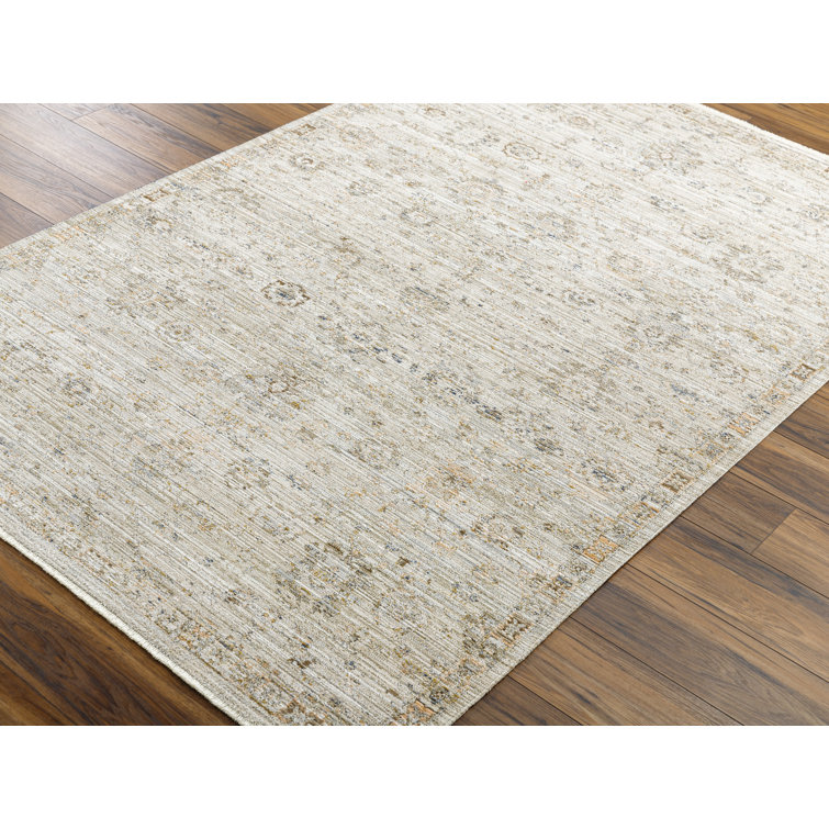 Margaret Vintage Gray Machine-Woven Polyester Area Rug 5'3" x 7'10"