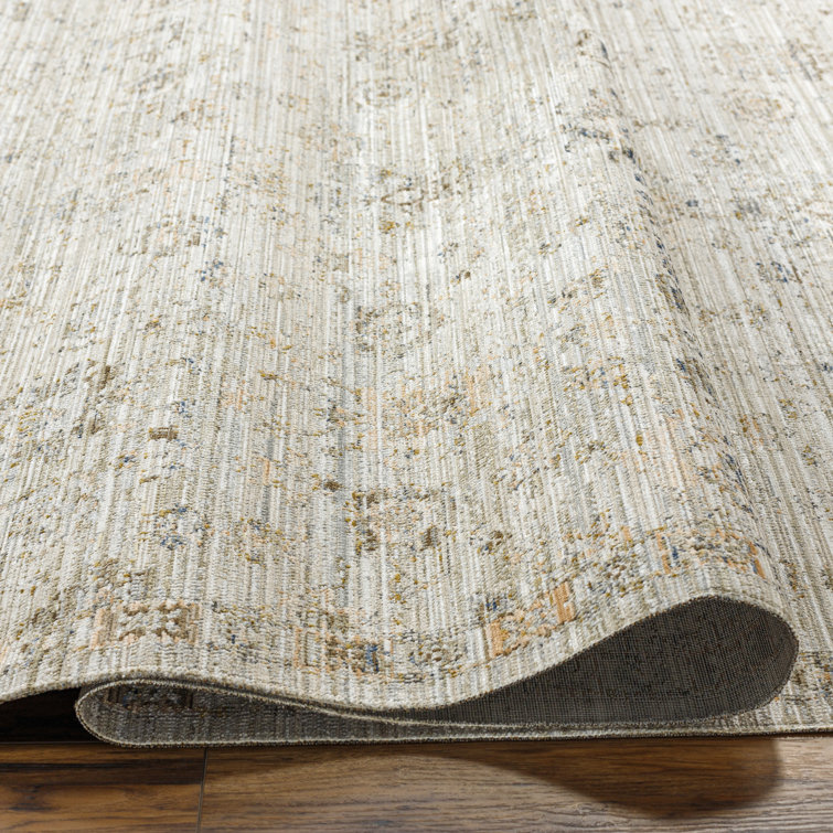 Margaret Vintage Gray Machine-Woven Polyester Area Rug 5'3" x 7'10"