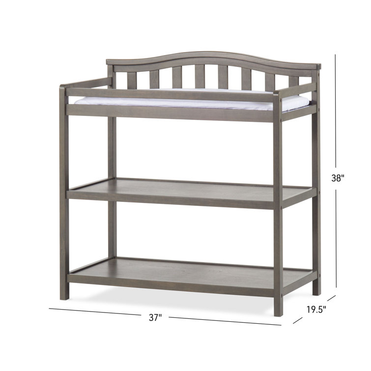 Gray Wooden Convertible Crib and Changing Table Set