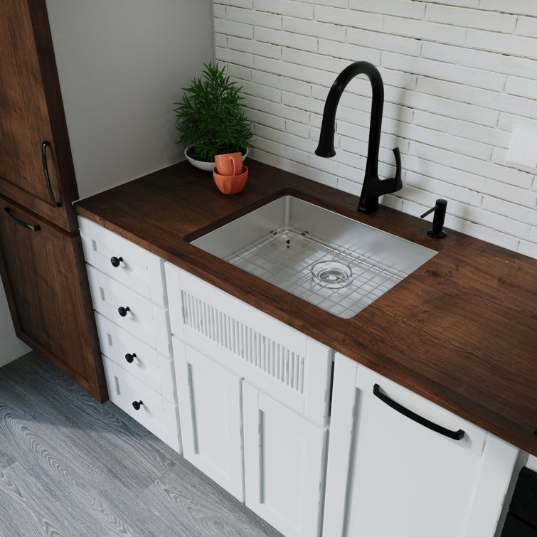 23.13'' Stainless Steel Undermount Single Bowl Kitchen Sink