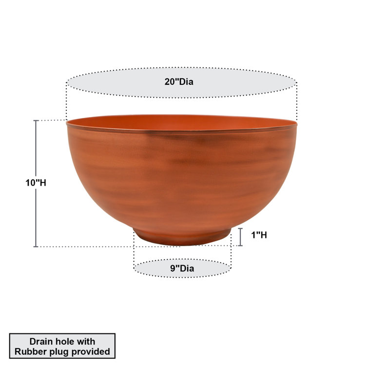 Solaria Burnt Sienna Geometric Galvanized Steel Bowl Planter