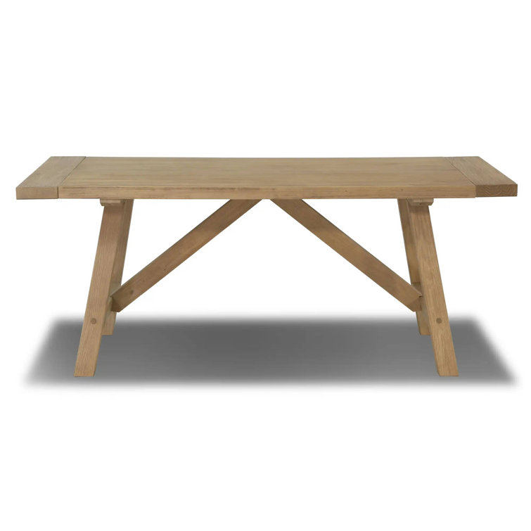 Blonde Oak 72'' Rectangular Solid Wood Farmhouse Table