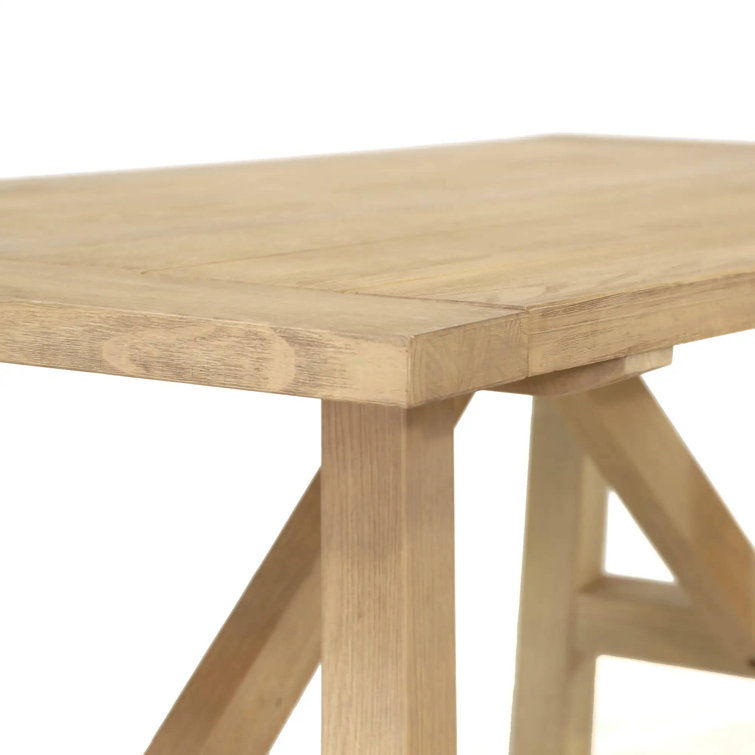Blonde Oak 72'' Rectangular Solid Wood Farmhouse Table