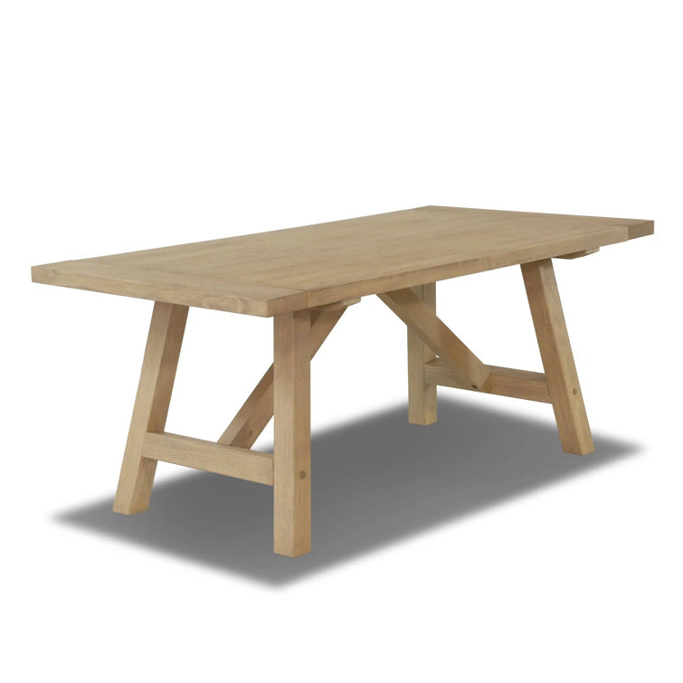 Blonde Oak 72'' Rectangular Solid Wood Farmhouse Table