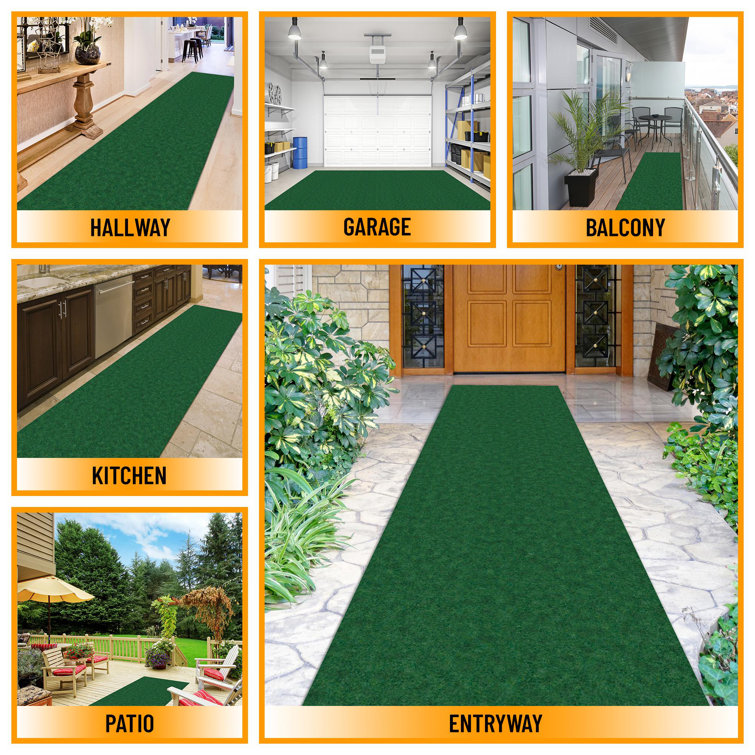 Green Non-Slip Rubberback Utility Entryway Mat