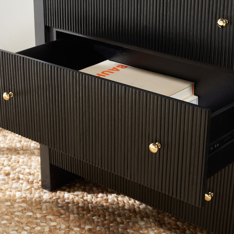 Liabella Black and Gold 6-Drawer Double Dresser