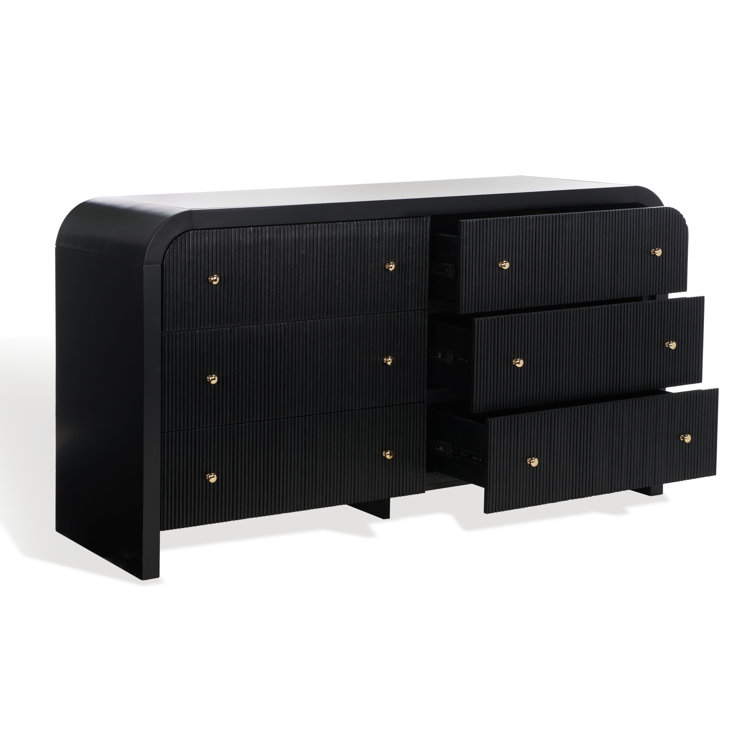 Liabella Black and Gold 6-Drawer Double Dresser