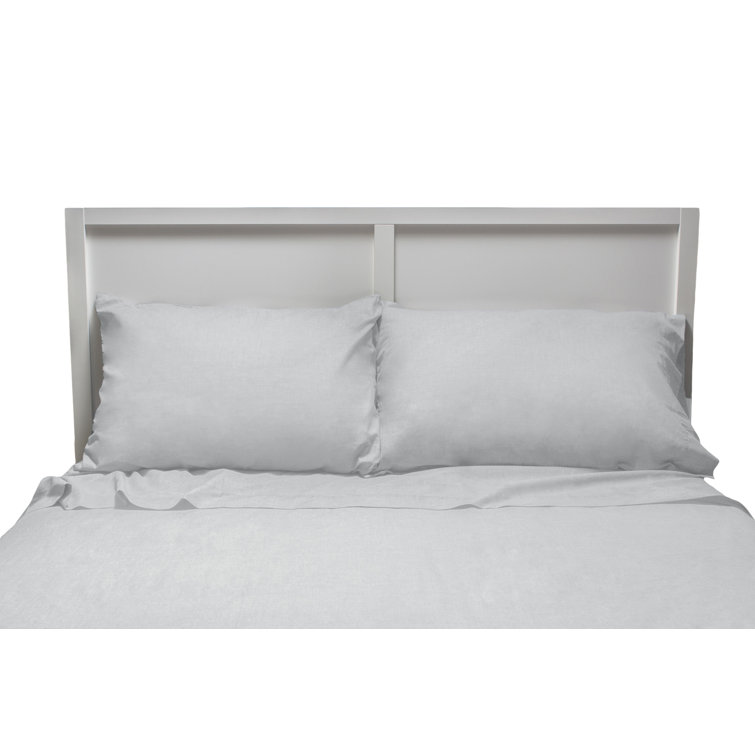 Cool Grey Full 100% Cotton 4-Piece Sheet Set