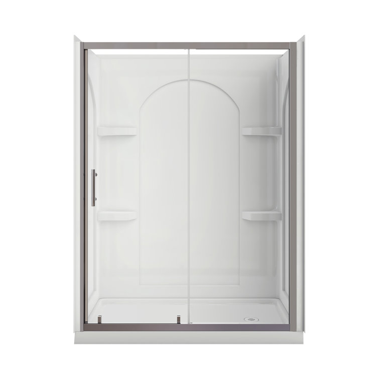 Ardis 60'' x 32'' Chrome Framed Sliding Shower Kit