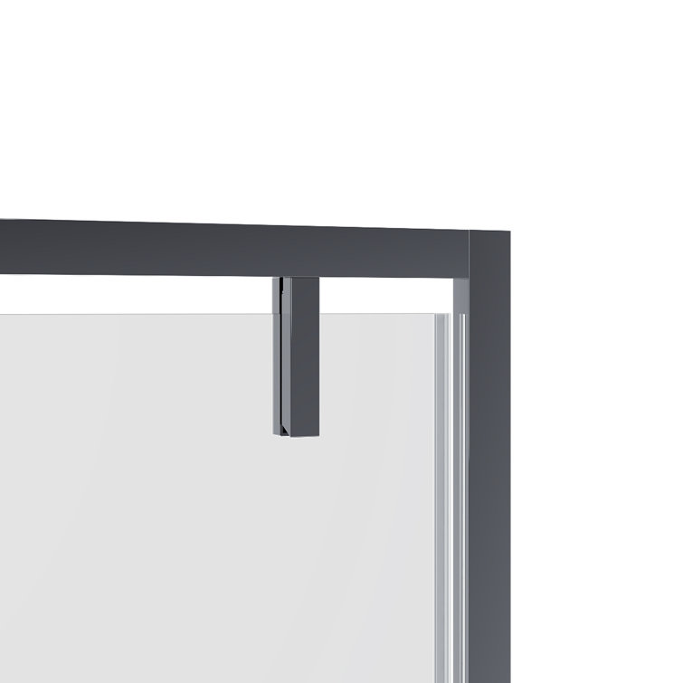 77" Chrome Framed Shower Door with Tempered Glass