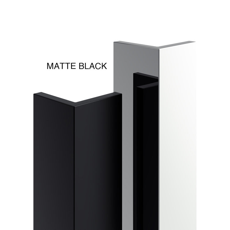 Black 40'' x 77'' Framed Tempered Glass Shower Door