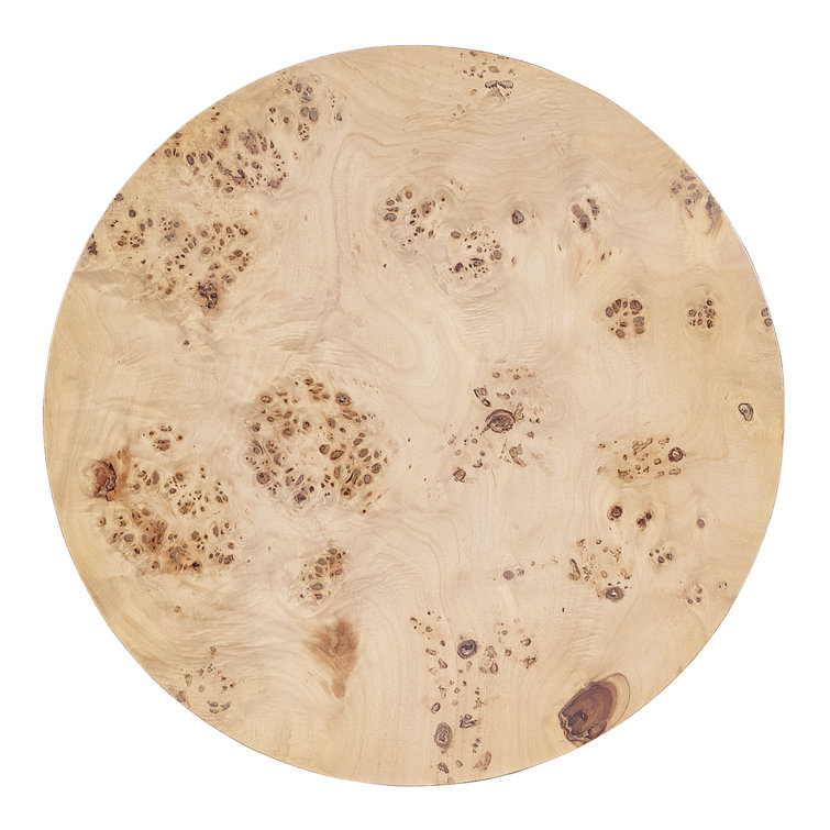 Billie Light Brown Round Burl Wood End Table