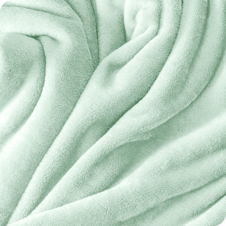 Luxurious Spring Mint Full/Queen Microplush Fleece Reversible Blanket