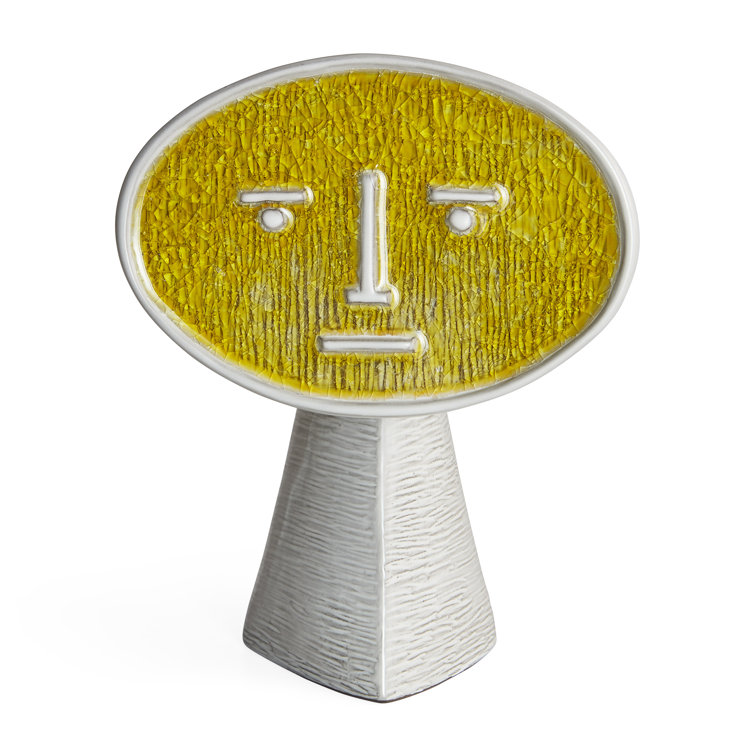 Yellow and White Novelty Ceramic Decorative Table Vase
