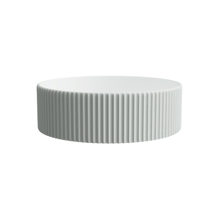 Glossy White Ceramic Round Vessel Bathroom Sink