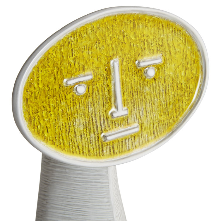 Yellow and White Novelty Ceramic Decorative Table Vase