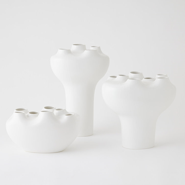 Large White Ceramic Decorative Table Vase
