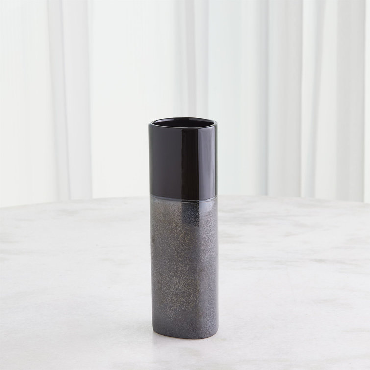 Small Reactive Black Ceramic Table Vase