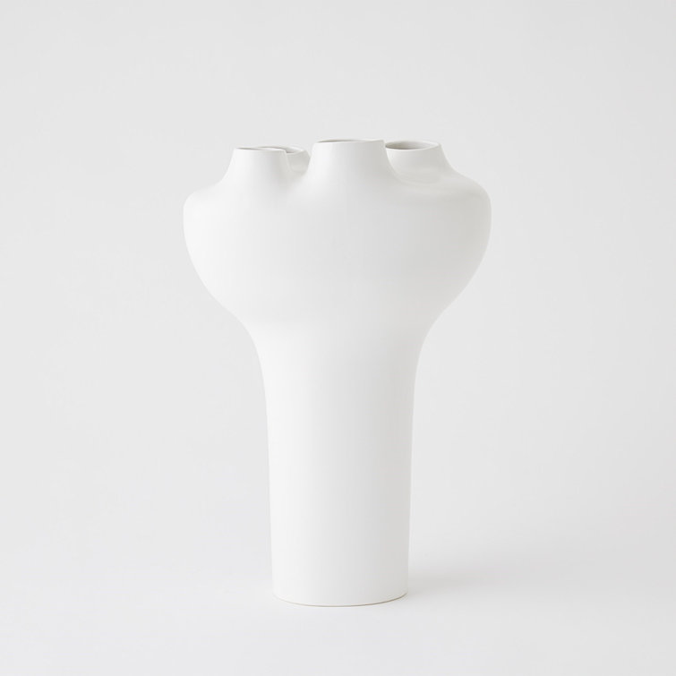 Large White Ceramic Decorative Table Vase