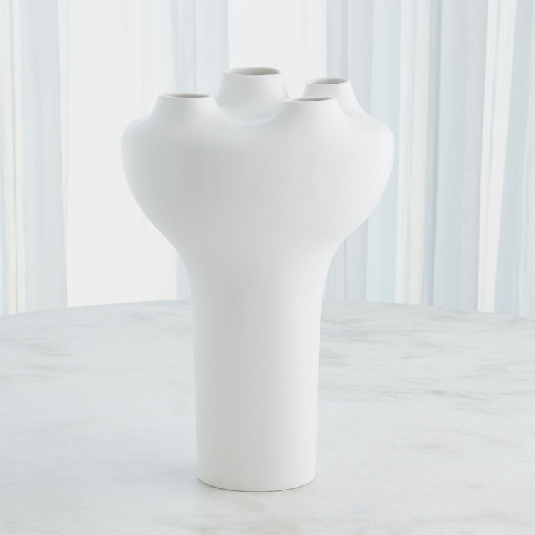 Large White Ceramic Decorative Table Vase