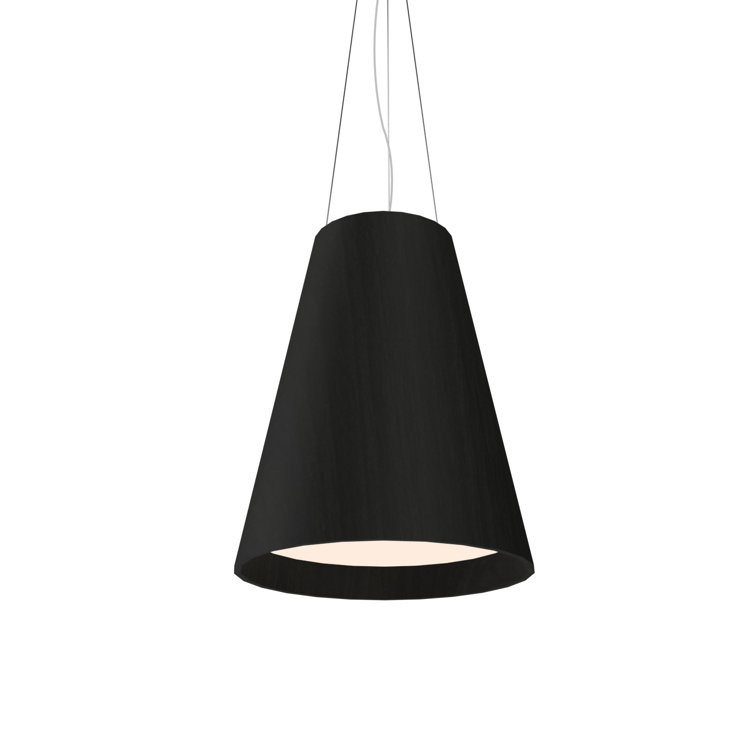 Matte Black Cone Pendant Light with Charcoal Shade