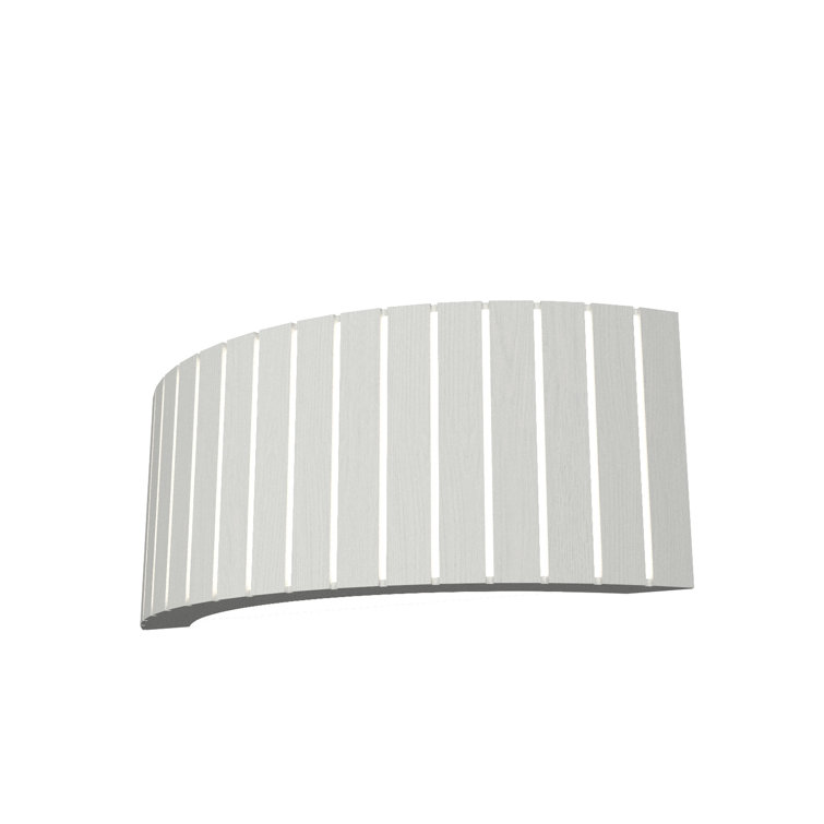 Organic White Slatted Wooden Wall Sconce