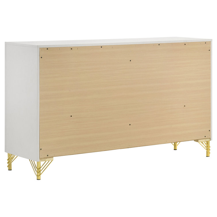 Elegant Eastern King 5-Piece Bedroom Set in Beige & White