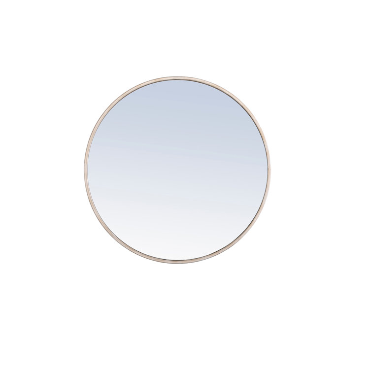 Sabine 48'' Round Silver Metal Wall Mirror