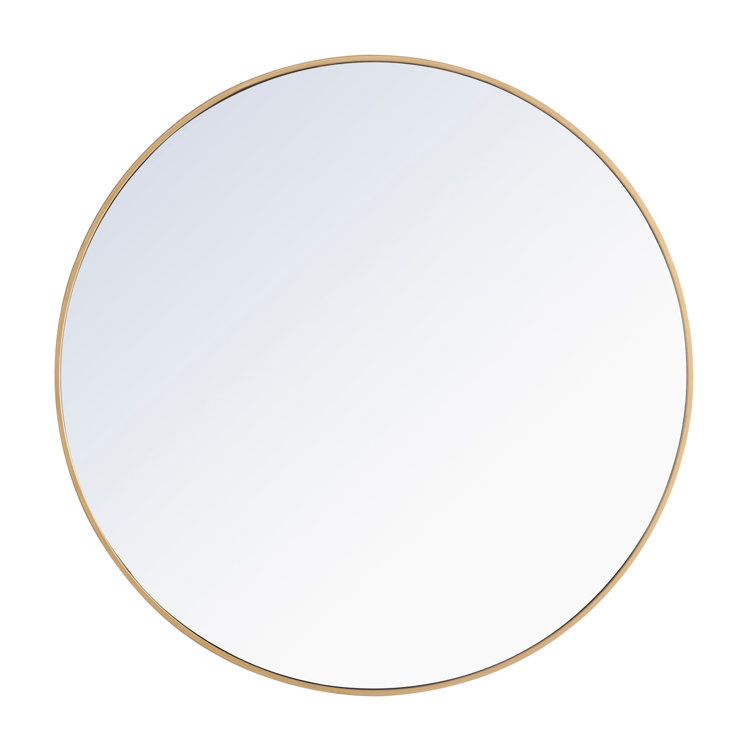 Silver Round Metal Frame Wall Mirror 32"